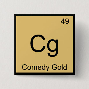 Badge Carré 5 Cm Cg - T-Shirt Symbole d'Élément de Chimie Comedy Go