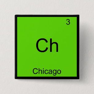 Badge Carré 5 Cm Ch - T-shirt symbole d'élément de chimie drôle de