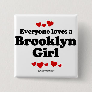 Badge Carré 5 Cm Chacun aime une fille de Brooklyn