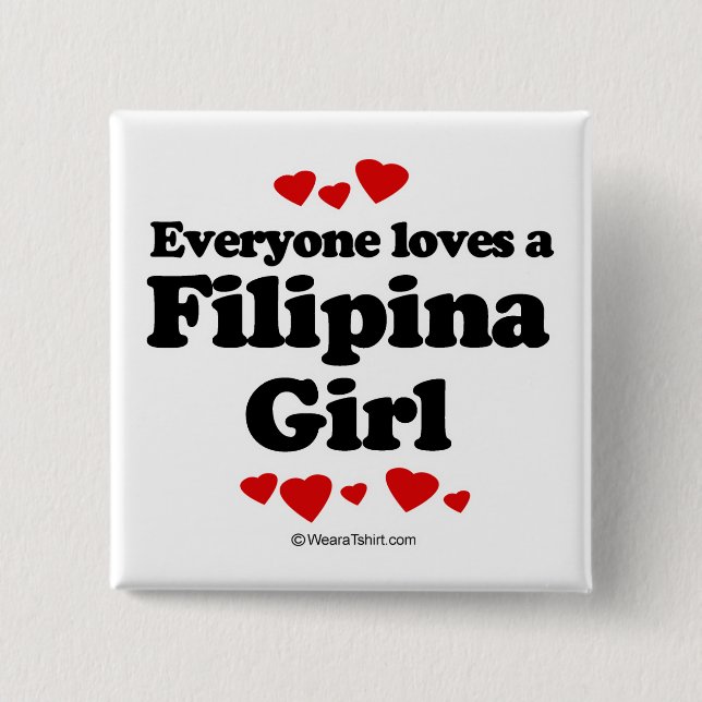 Badge Carré 5 Cm Chacun aime une Philippine (Devant)