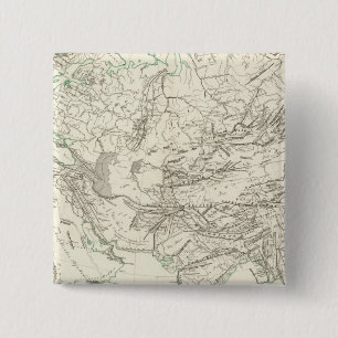Badge Carré 5 Cm Chaîne de montagne en Asie et en Europe