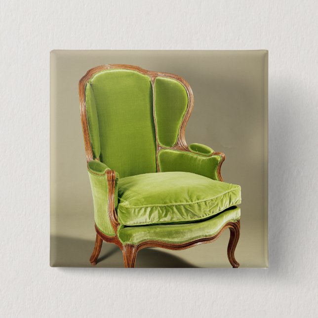 Badge Carré 5 Cm Chaise française de bergere, c.1725 (Devant)