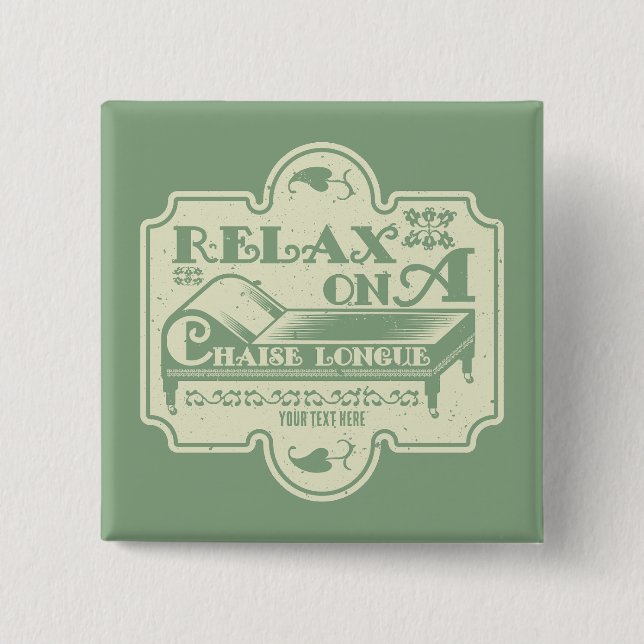 Badge Carré 5 Cm Chaise Longue (Devant)