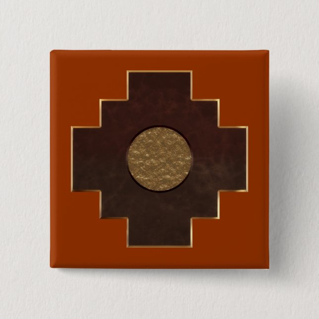 Badge Carré 5 Cm Chakana Cross (Devant)