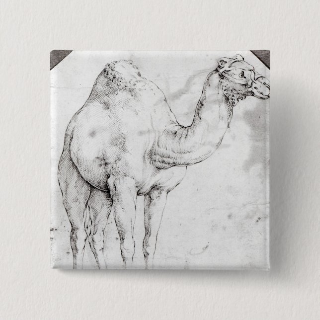 Badge Carré 5 Cm Chameau (Devant)