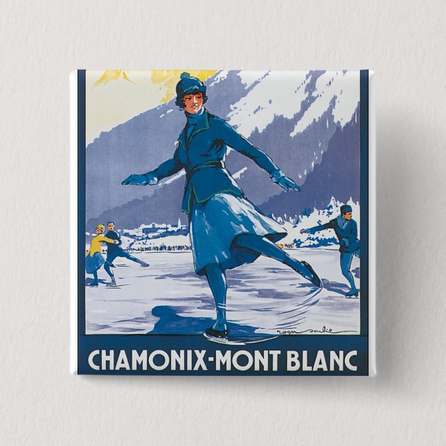 Badge Carré 5 Cm Chamonix-Mont-Blanc (Devant)