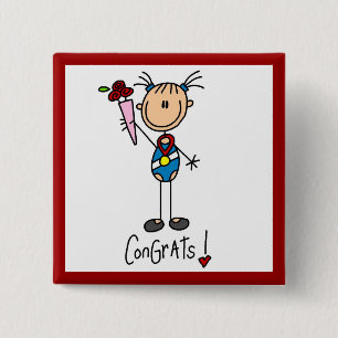 Badge Carré 5 Cm Champion de Gymnastique