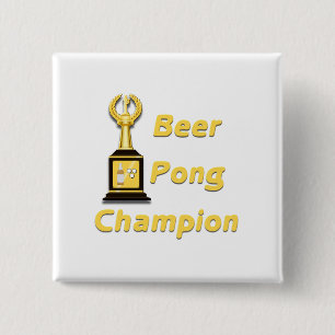 Badge Carré 5 Cm Champion de la bière Pong