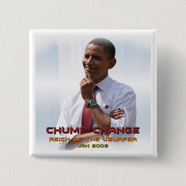 Badge Carré 5 Cm Changement d'idiot (Obama) (Devant)