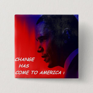 BADGE CARRÉ 5 CM CHANGEZ EST VENU EN AMÉRIQUE !