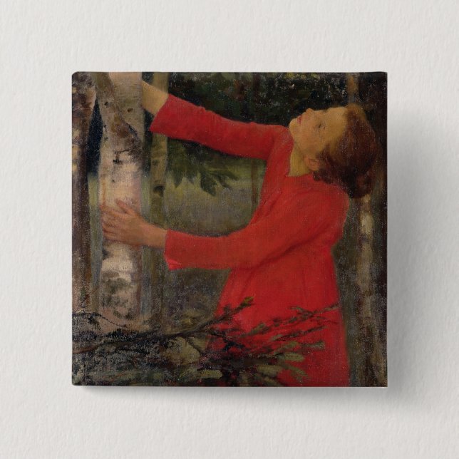 Badge Carré 5 Cm Chanson d'oiseau (Devant)