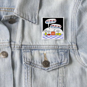 Badge Carré 5 Cm Chant patriotique des Etats-Unis de bande dessiné