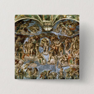 Badge Carré 5 Cm Chapelle de Sistine : Le dernier jugement, 1538-41