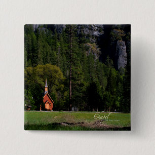 Badge Carré 5 Cm Chapelle de Yosemite