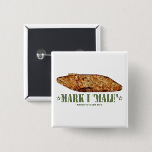 Badge Carré 5 Cm Char lourd britannique Mark I de la Première Guerr