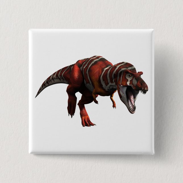 Badge Carré 5 Cm Charge de T-rex (Devant)
