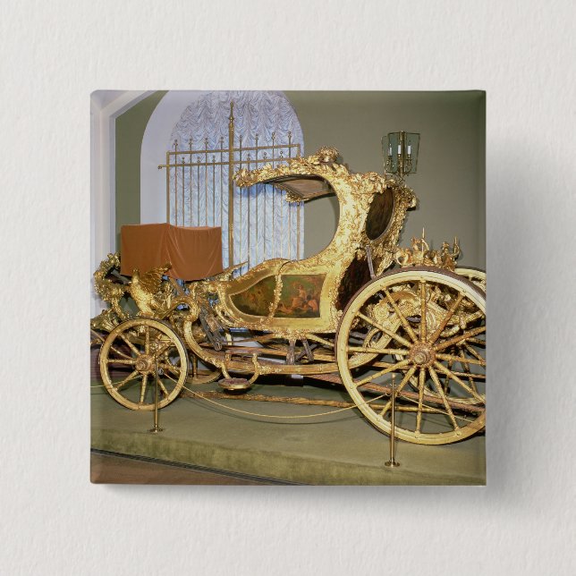 Badge Carré 5 Cm Chariot de gondole d'impératrice Catherine II (Devant)