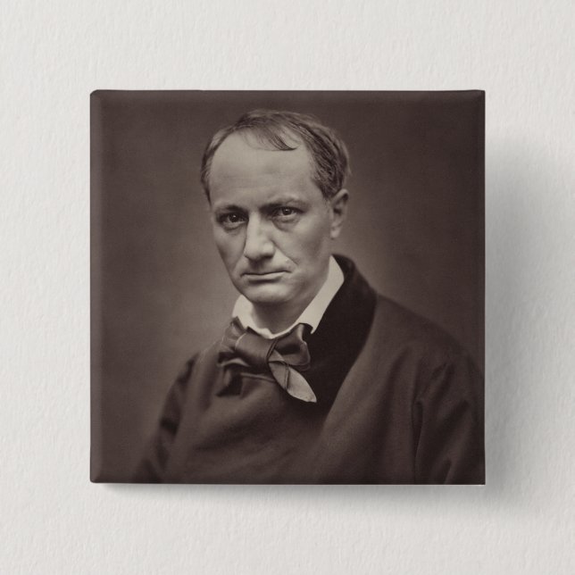 Badge Carré 5 Cm Charles Baudelaire (Devant)