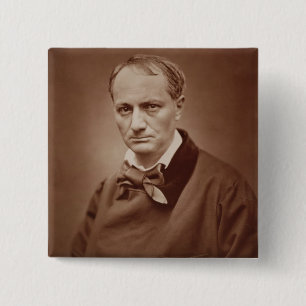 Badge Carré 5 Cm Charles Baudelaire (1821-67), poète français,