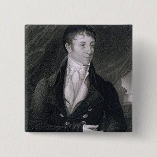 Badge Carré 5 Cm Charles Brockden Brown (1771-1810) gravé par Joh