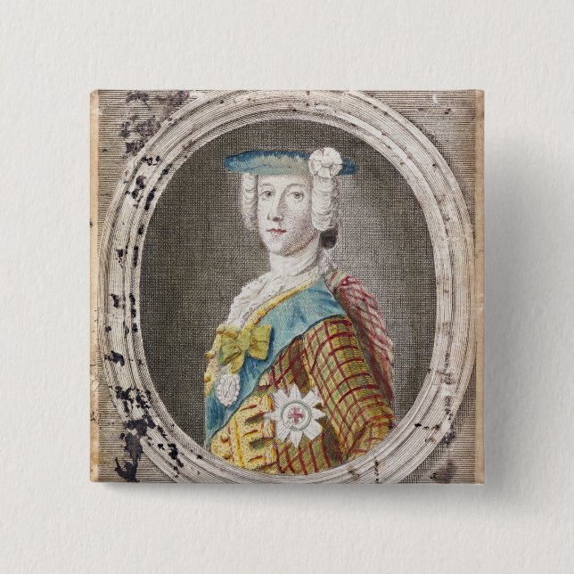 Badge Carré 5 Cm Charles Edouard Stuart (Devant)