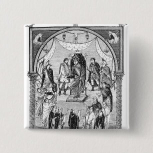 Badge Carré 5 Cm Charles le chauve, roi de la France