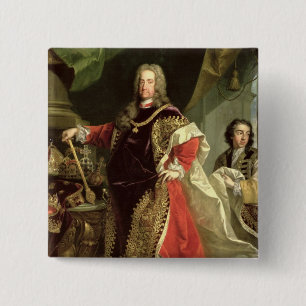 Badge Carré 5 Cm Charles VI, port saint d'empereur romain