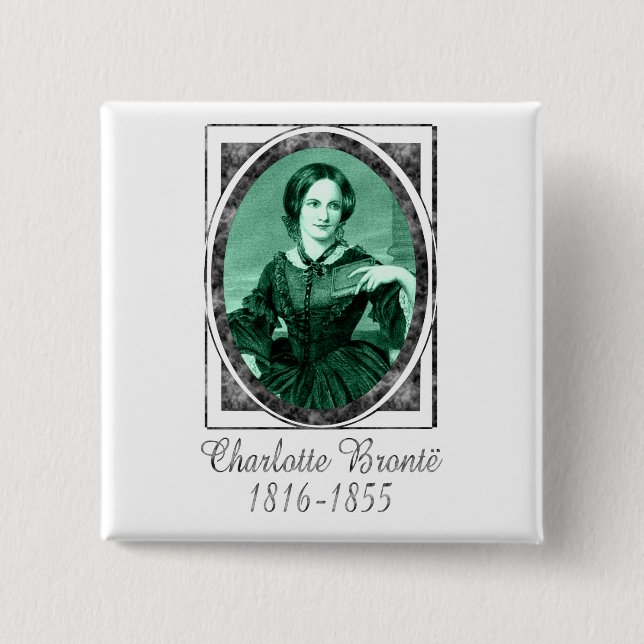 Badge Carré 5 Cm Charlotte Brontë (Devant)