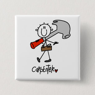Badge Carré 5 Cm Charpentier avec marteau