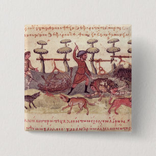 Badge Carré 5 Cm Chasse avec des filets