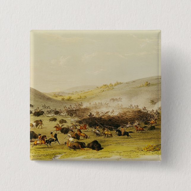 Badge Carré 5 Cm Chasse de Buffalo, bordure, c.1832 (Devant)