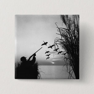 Badge Carré 5 Cm Chasse de canard d'homme