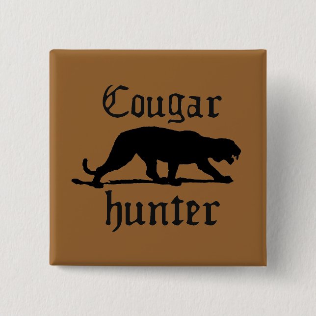 BADGE CARRÉ 5 CM CHASSE DE COUGAR (Devant)