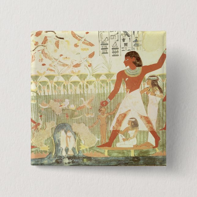 Badge Carré 5 Cm Chasse et pêche (Devant)