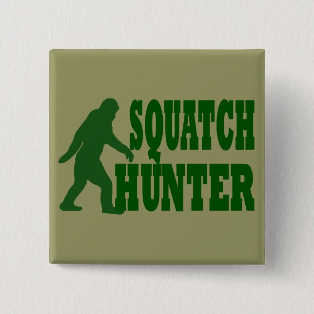 Badge Carré 5 Cm Chasseur de squatch (Devant)