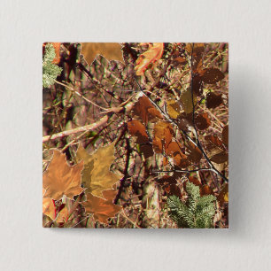 Badge Carré 5 Cm Chasseur's Fall Nature Camouflage Décor de peintur