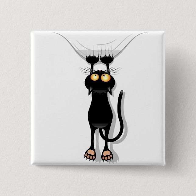Badge Carré 5 Cm Chat accrochant (Devant)