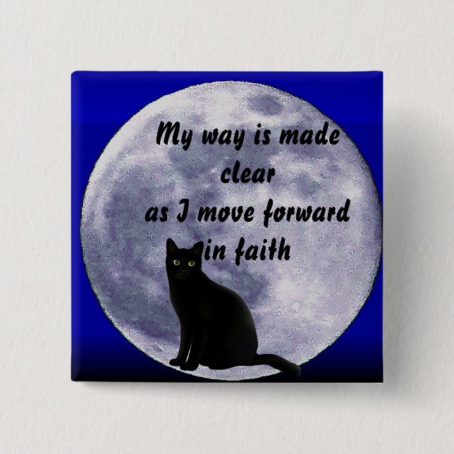 Badge Carré 5 Cm Chat dans la lune_ (Devant)