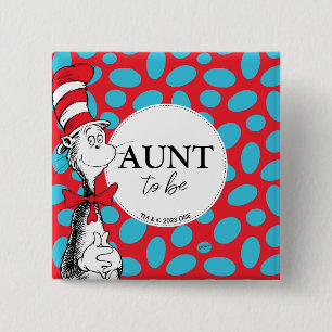 Badge Carré 5 Cm Chat dans le Chapeau Tante à Venir
