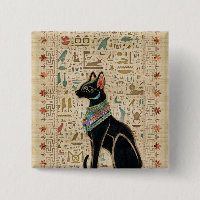 Chat égyptien - Bastet sur le papyrus