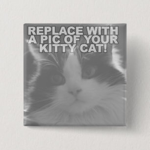 Badge Carré 5 Cm Chat Kitty personnalisé