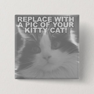 Badge Carré 5 Cm Chat Kitty personnalisé