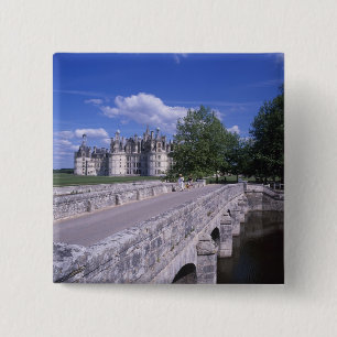 Badge Carré 5 Cm Château Chambord, Vallée de la Loire, France