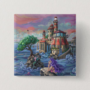 Badge Carré 5 Cm Château de la Sirène