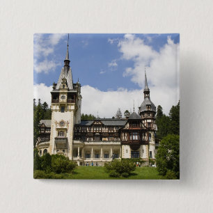 Badge Carré 5 Cm Château de Peles du XVIIIe siècle, Sinaia, Rouma