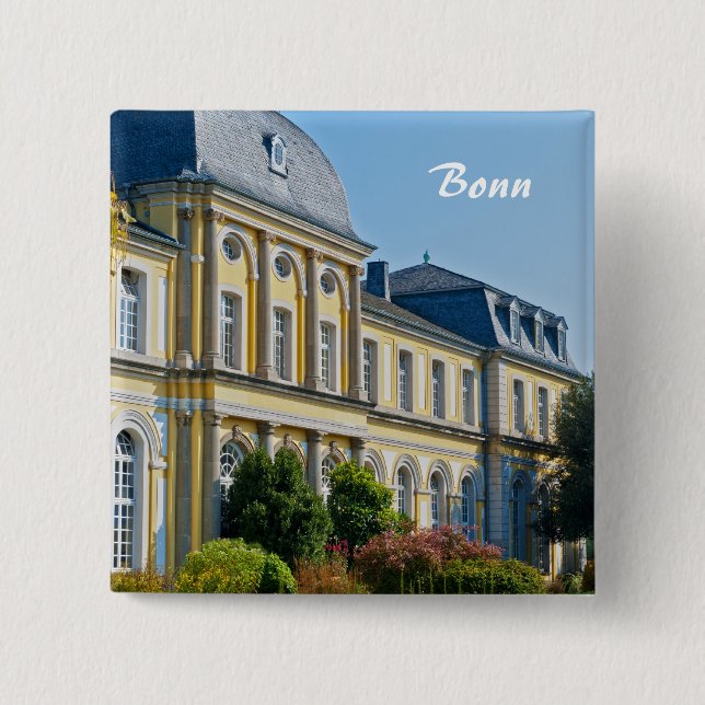 Badge Carré 5 Cm Château de Poppelsdorf (Devant)