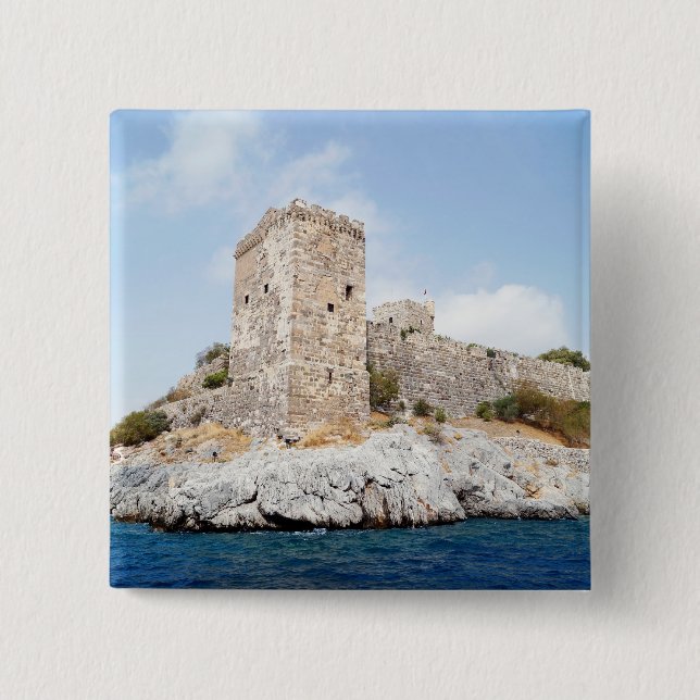 Badge Carré 5 Cm Château de Saint-Pierre à Bodrum (Devant)