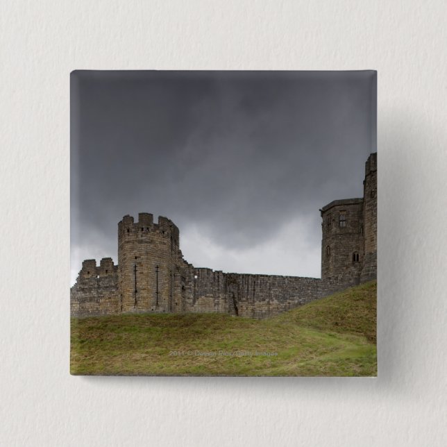 Badge Carré 5 Cm Château de Warkworth (Devant)