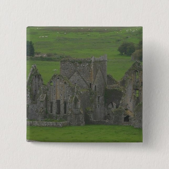 Badge Carré 5 Cm Château Irlande (Devant)