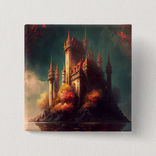 Badge Carré 5 Cm Château magique de l'Imaginaire
